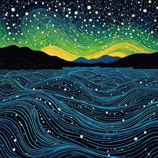 Cosmic Waves and Star Circuits Art