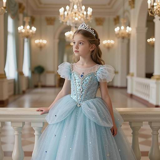 Enchanting Princess in Frosty Ball Gown