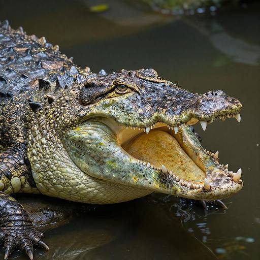 Close-up of Crocodile with Open Mouth