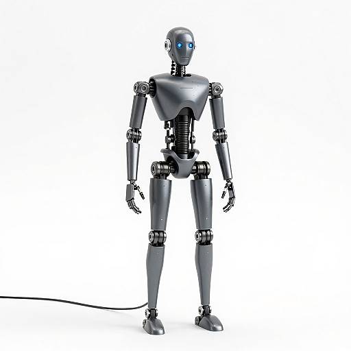Realistic Full-Body Iron Gray Robot