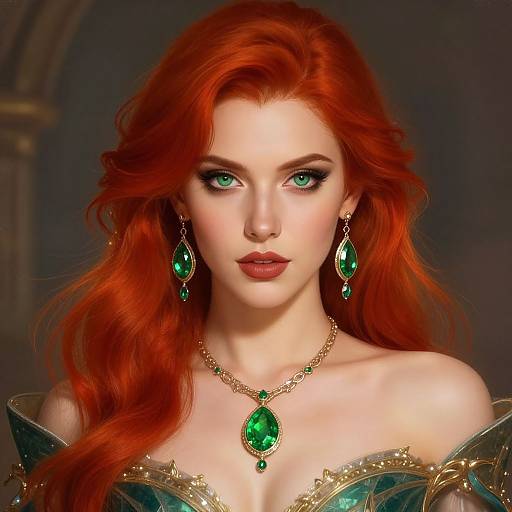 Mystical Red-Haired Fantasy Portrait
