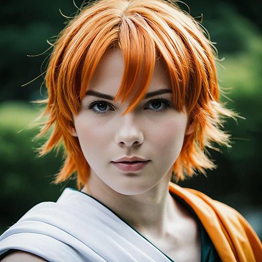 Male Cosplayer with Orange Hair in Toga Himiko Costume