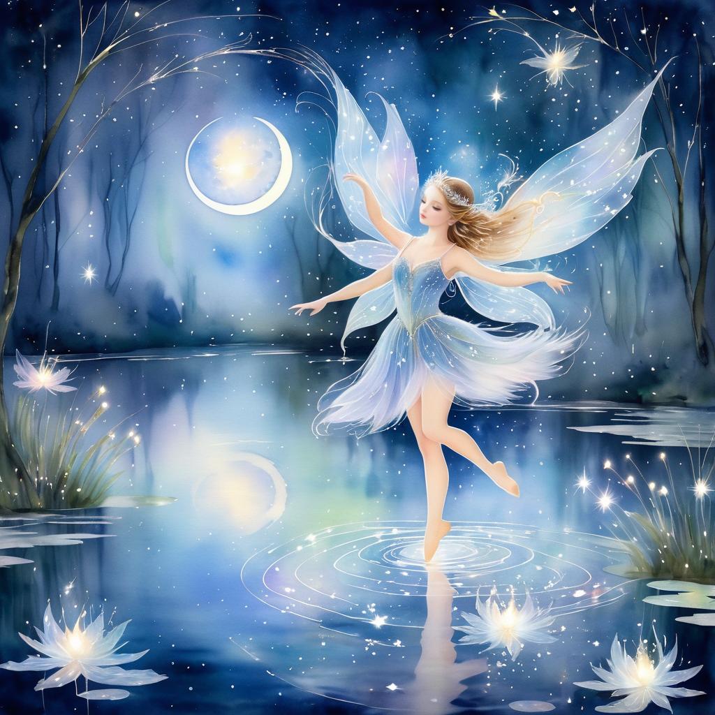 Enchanted Fairy Dance on Moonlit Lake