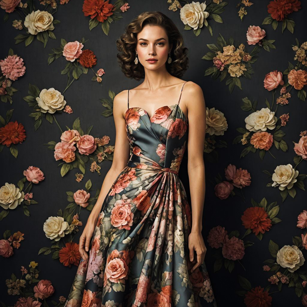 Elegant Fashion Shoot with Vintage Florals