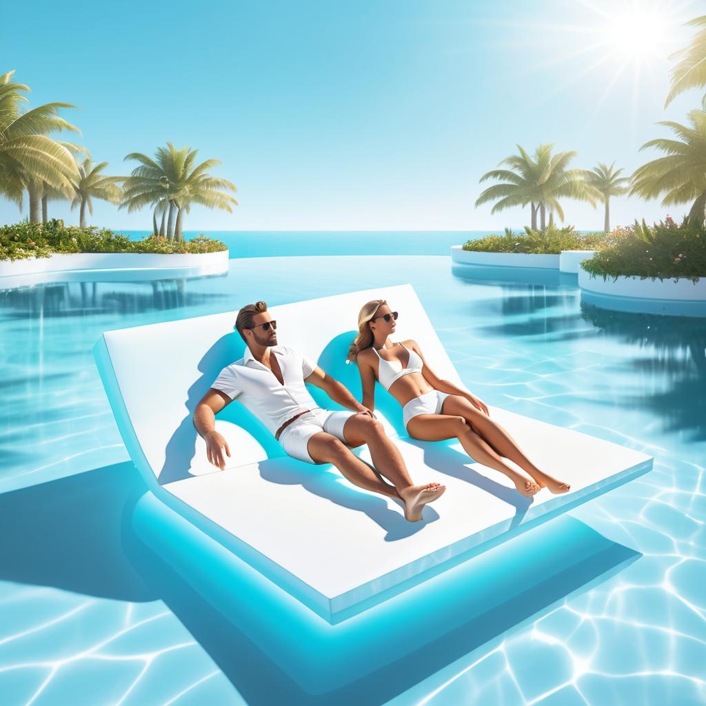 Serene Couple in a Dreamy Pool