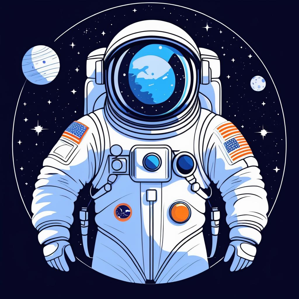 Trendy Vector Cartoon Astronaut Design