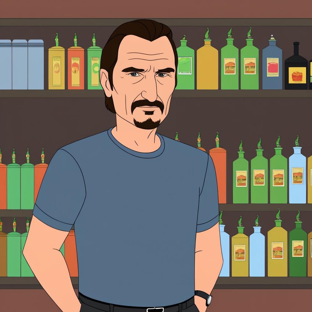 Liam Neeson in Bob's Burgers Style