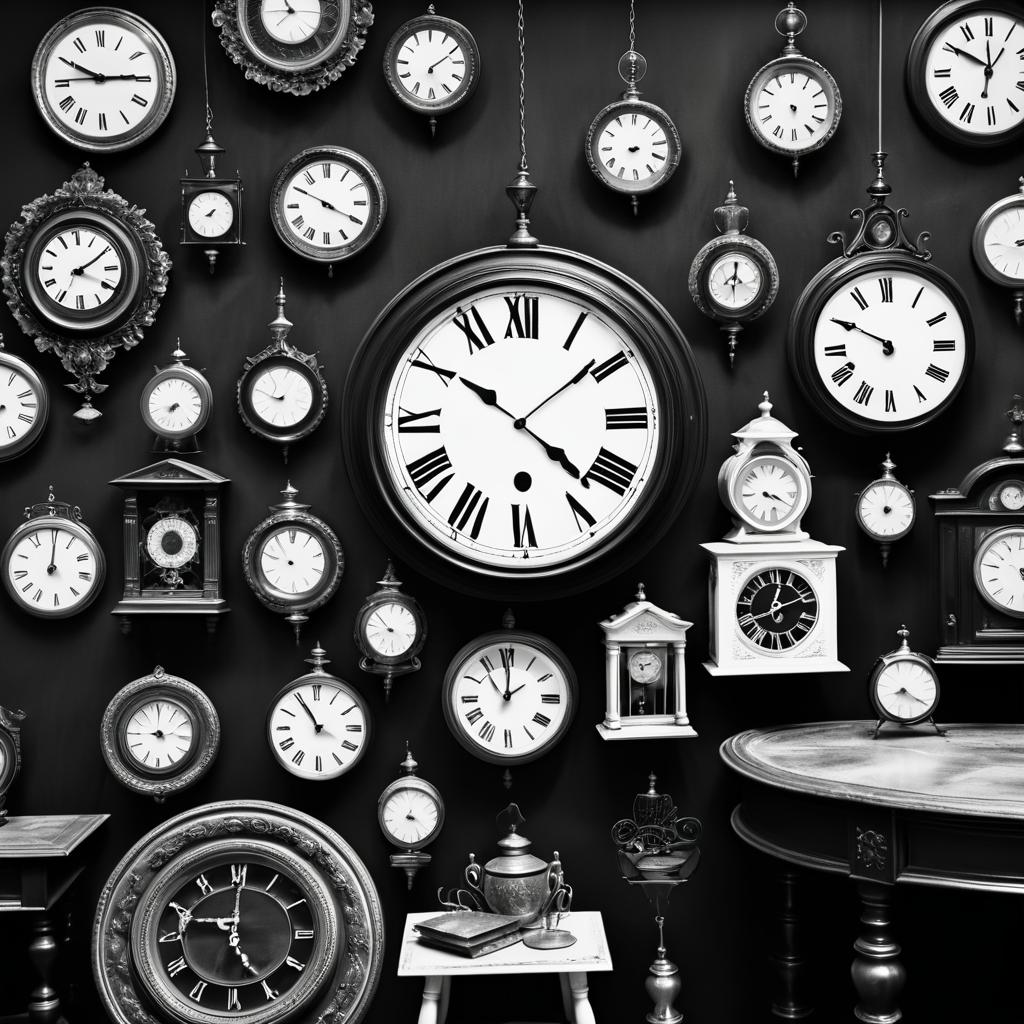 Quirky Antique Clock Shop Scene