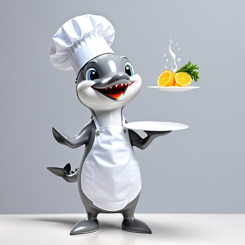 Playful Chef Dolphin in Chef Attire