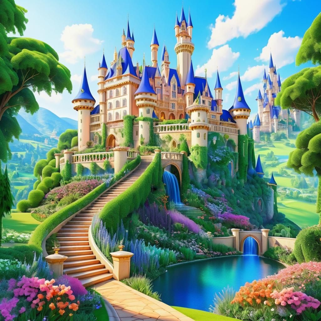 Enchanted Castle in a Dreamy Landscape