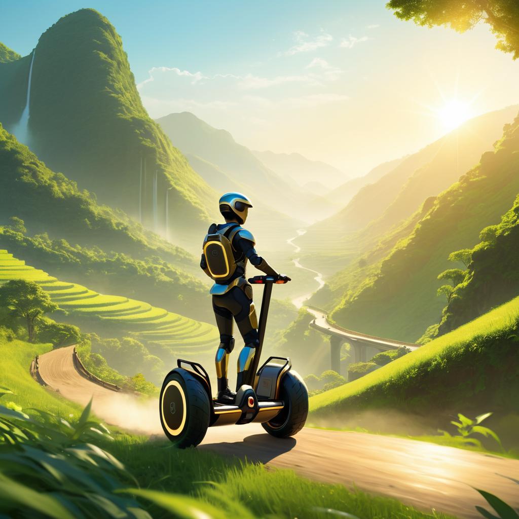 Cybernetic Hero Segway Adventure in Nature