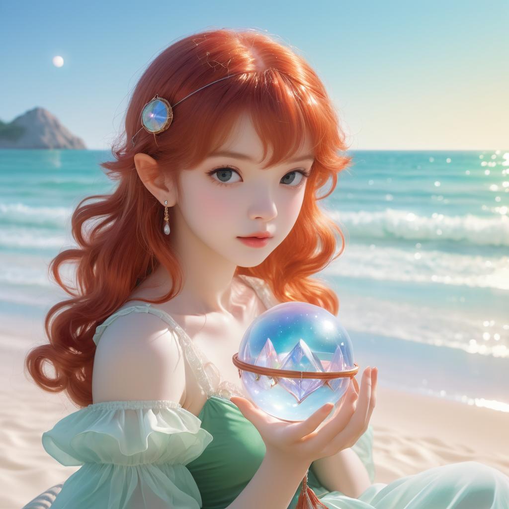 Enchanting Elf Girl at Serene Beach