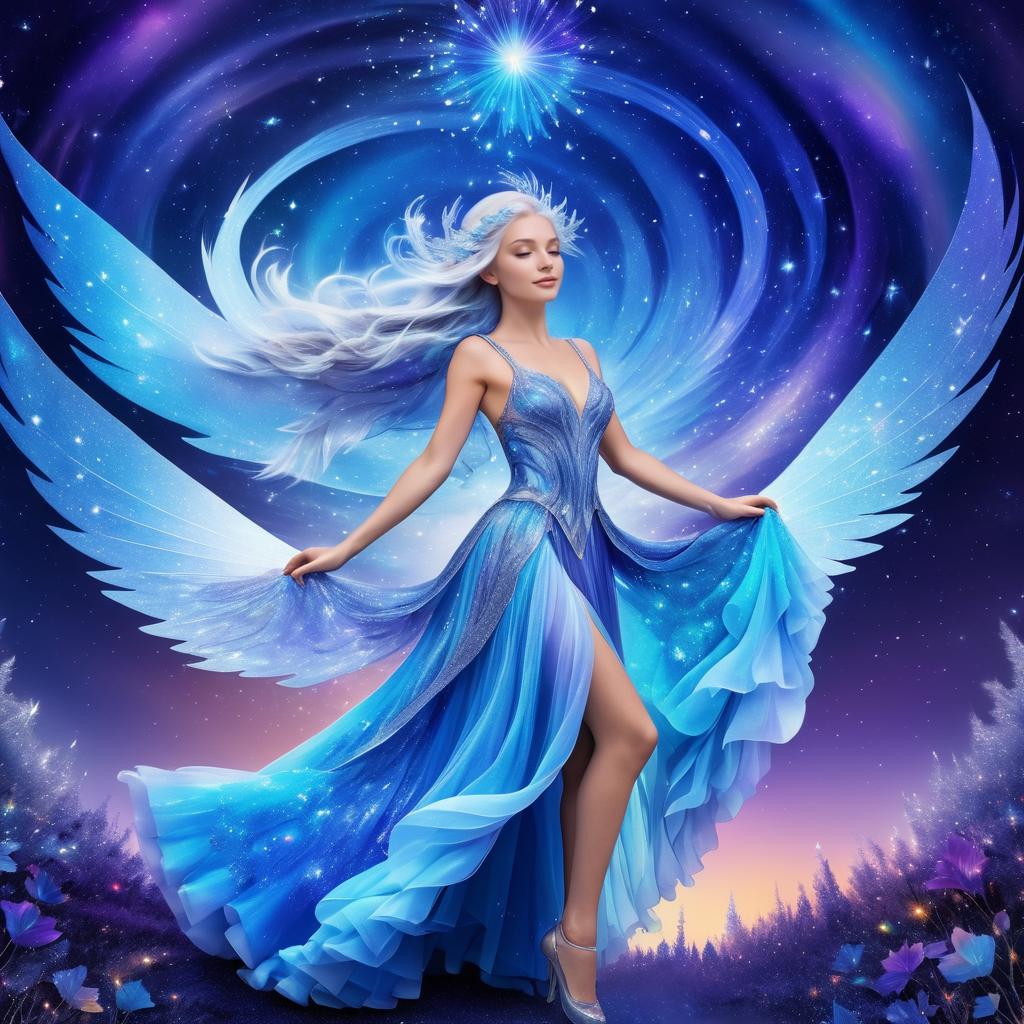 Whimsical Fairy in Cosmic Twilight Realms