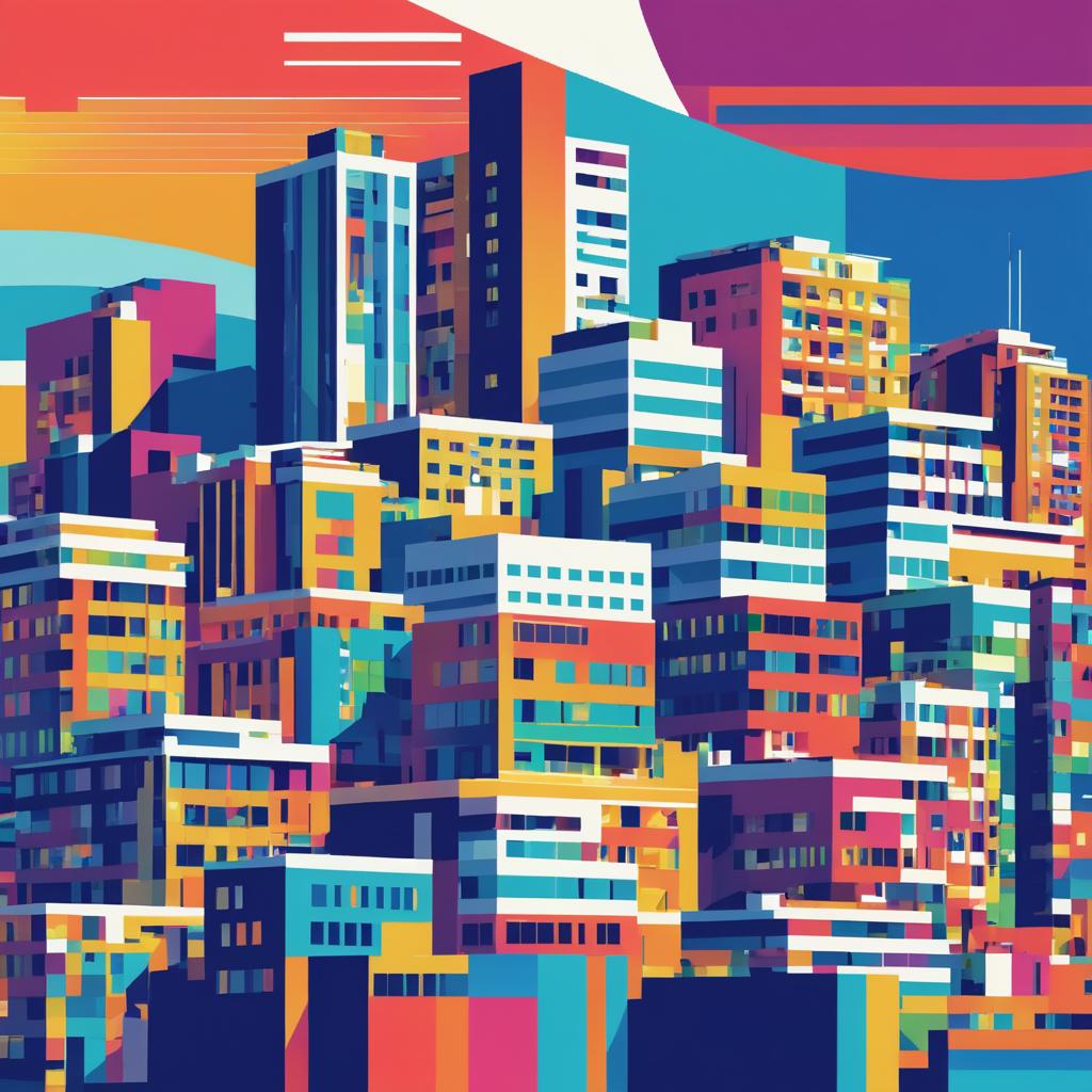 Abstract Pixel Art of Cape Town