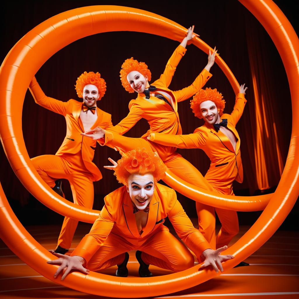 Energetic Orange Circus Contortionists Series