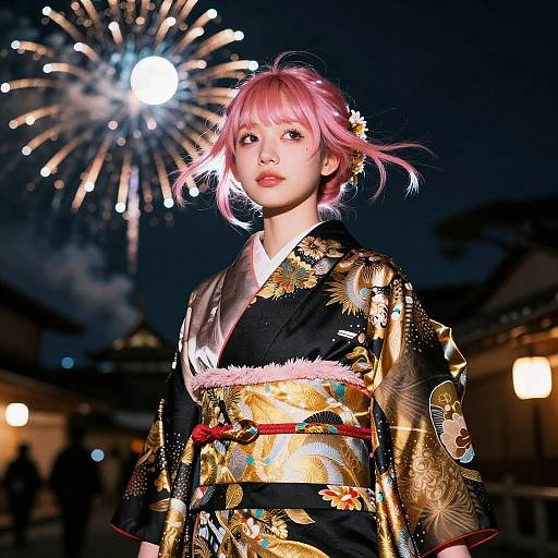 Stunning Fashion Portrait in Kyoto Night