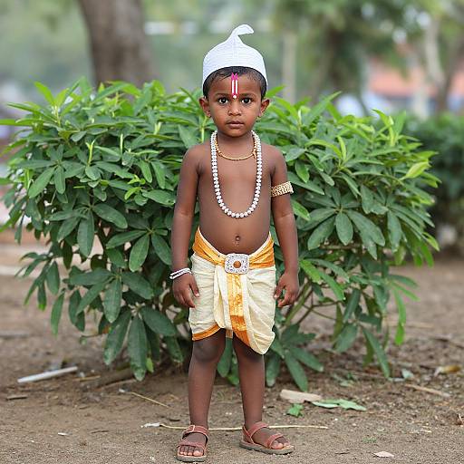 Child in Simple Krishna Costume
