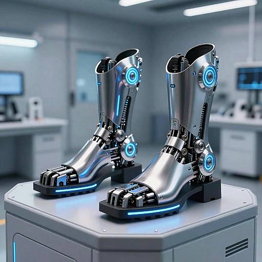 Futuristic Cybernetic Foot Implants Display