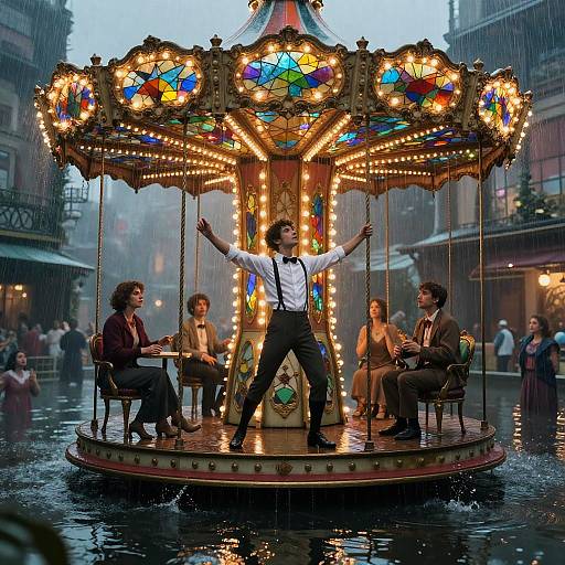 Vaudeville Android Contortionist Carousel Finale Above Metropolis