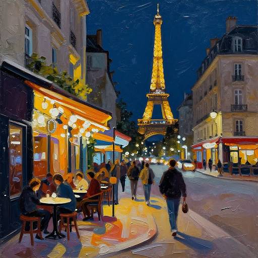 Impasto Night Scene in Paris
