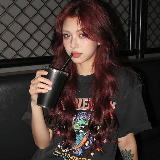 Portrait of Asian Woman with Tattoo