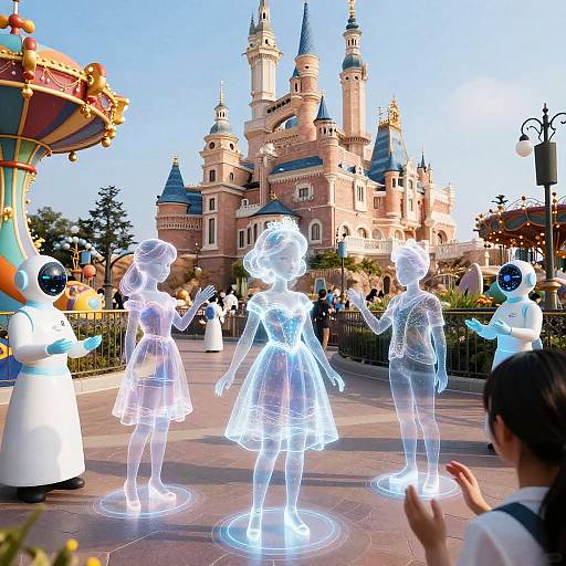 Futuristic Disney AI Hologram Experience