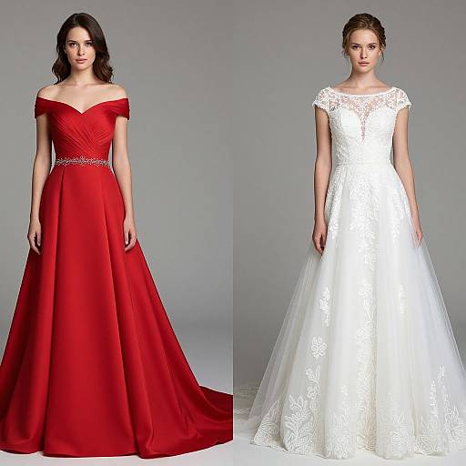 Elegant Dual Bridal Gown Contrast