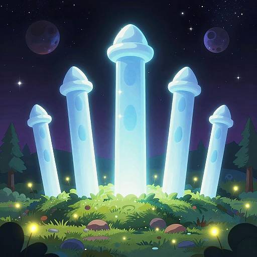 Electric Void Cosmic Nebula Forest