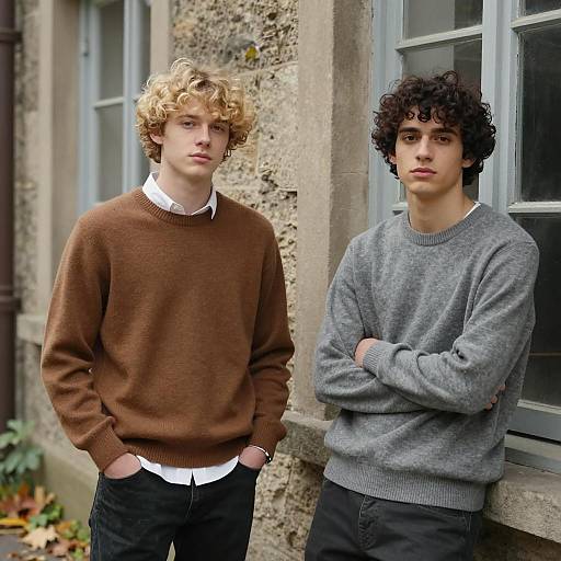 Casual Portraits by an Old Stone Building