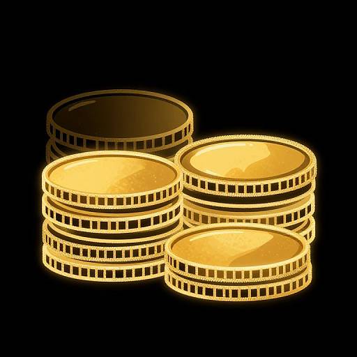 Golden Coin Stack Embroidery Border