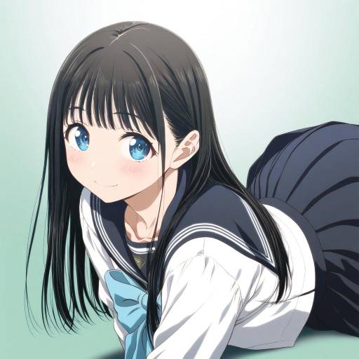 Illustration of Akebi komichi, akebi-chan no serafuku in the style of Kaname aomame