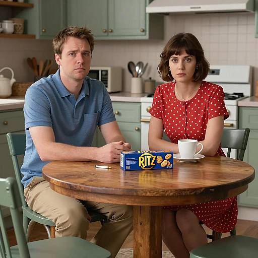Serious Interaction in a Cozy Kitchen