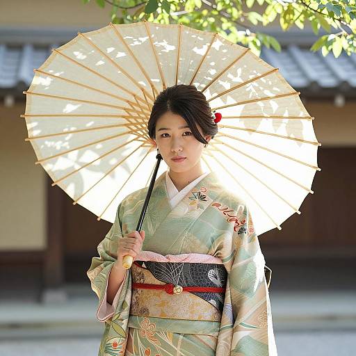 Elegant Portrait at Japanese Summer Festival