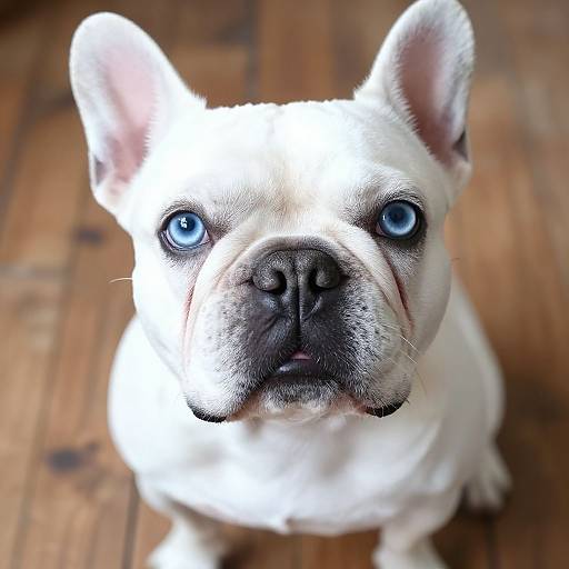 Close-Up White Frenchie Portrait