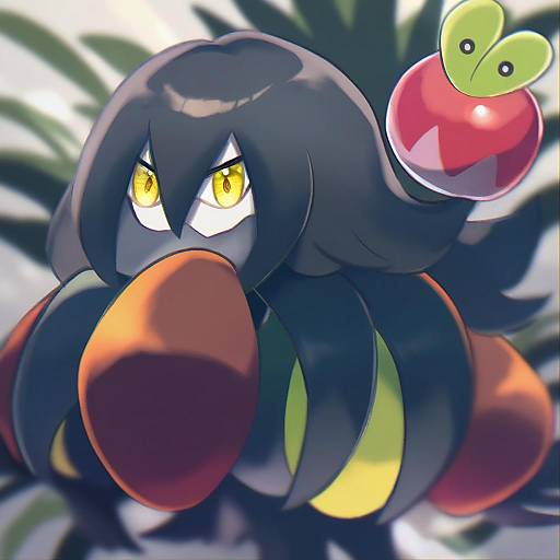 Illustration of Applin, pokemon in the style of Minami saki