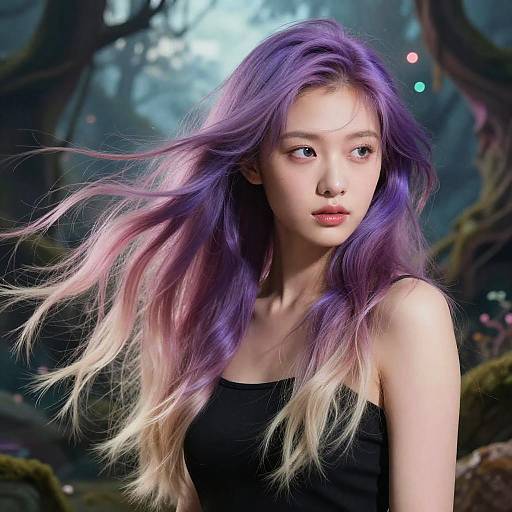 Creative Hair Color Transformation Portrait