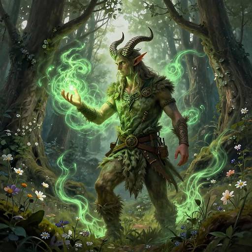 Tiefling Druid in Sacred Grove