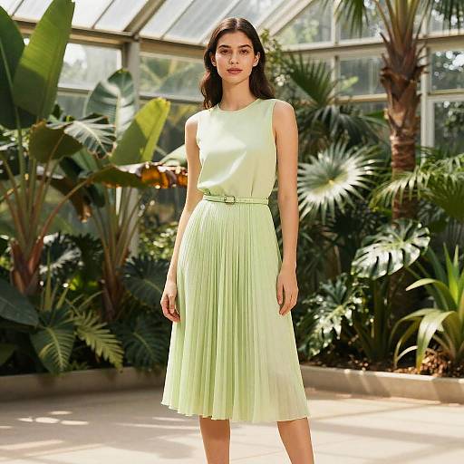 Sunlit Greenhouse Fashion Portrait