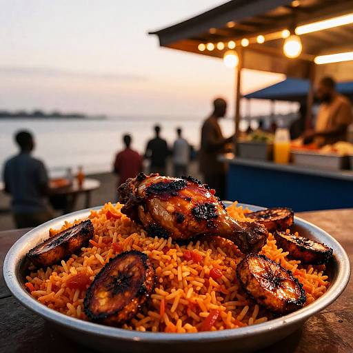 Lagos Waterfront Jollof Rice at Sunset
