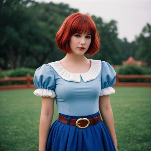 Young Woman in Blue Disney-Inspired Costume