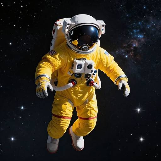 Serene Yellow Astronaut in Space