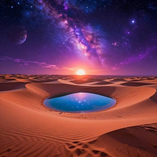 Surreal Celestial Desert Landscape