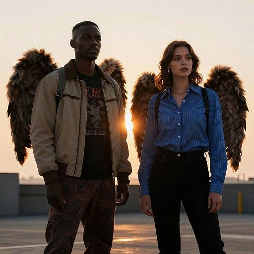 Sunset Wings: A Unique Outdoor Portrait