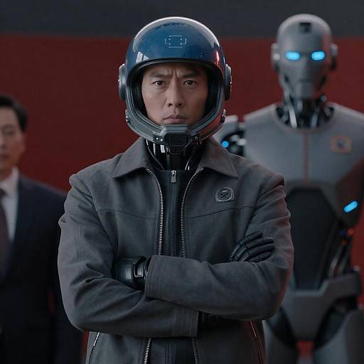 Futuristic Duo in Cyberpunk Scene