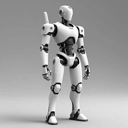 Afrofuturistic Robot in Monochrome
