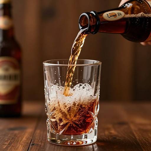 Hyper-Realistic Root Beer Pouring Scene