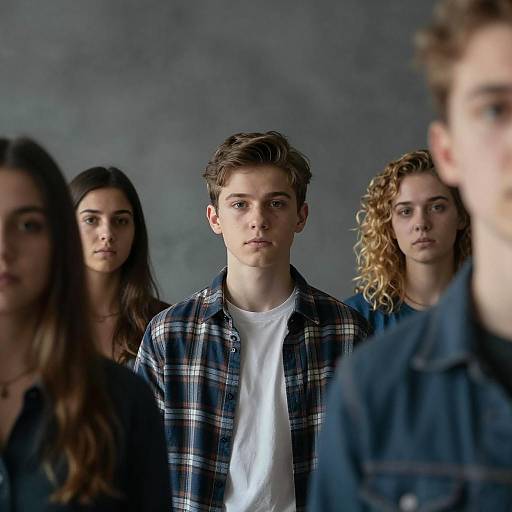 Four Young Friends in Dim Lighting