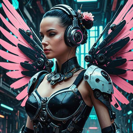 Cyberpunk Android Ballerina Portrait Art