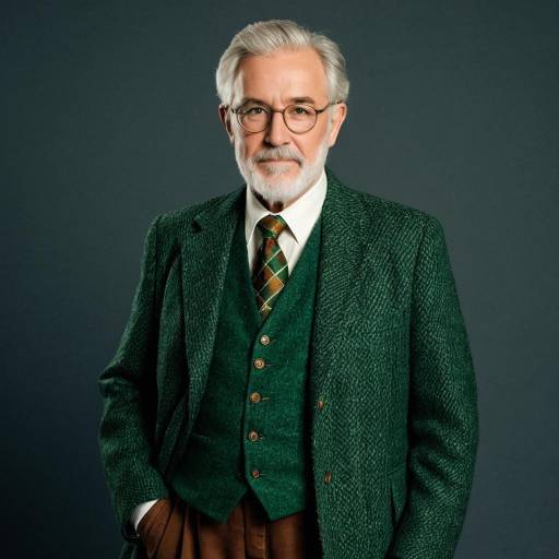 Elderly Man in Traditional Irish Coat and Tweed Vest