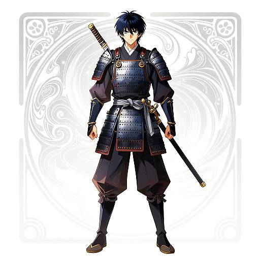 Anime Raven Samurai Scout Portrait